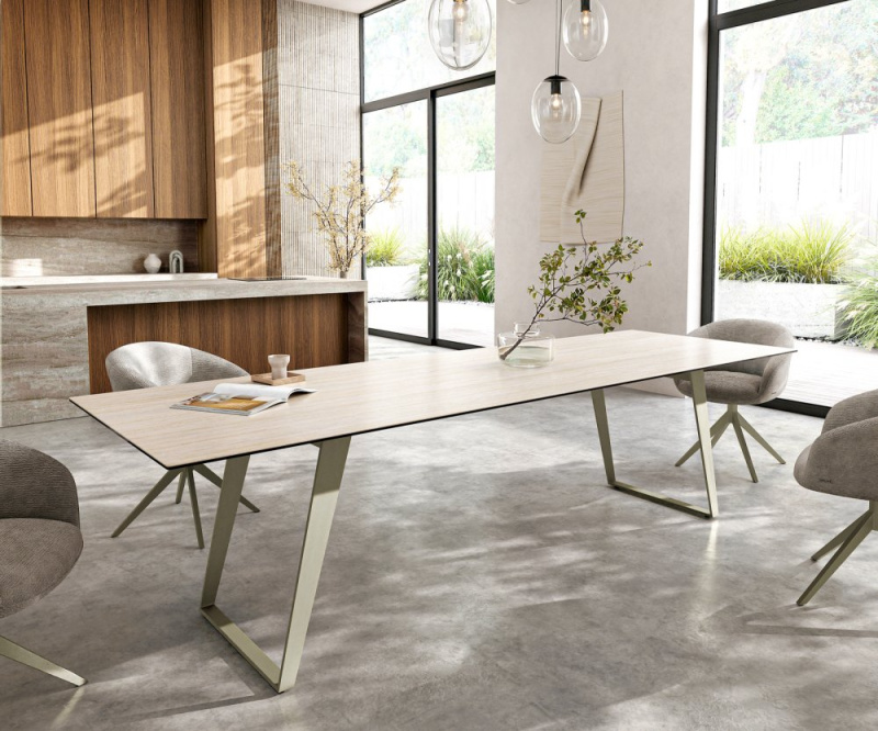 Jídelní stůl Edge 300x100 cm keramika Laminam® Travertino Bianco