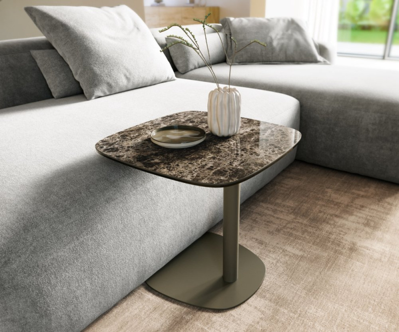 Konferenční stolek Edge Boot 50x50 cm keramika Laminam® Emperador