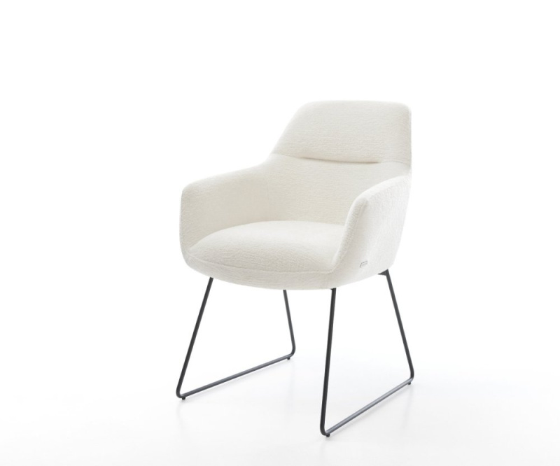 Jídelní židle Pejo-Flex bouclé měkký béžová tenká podnož černá