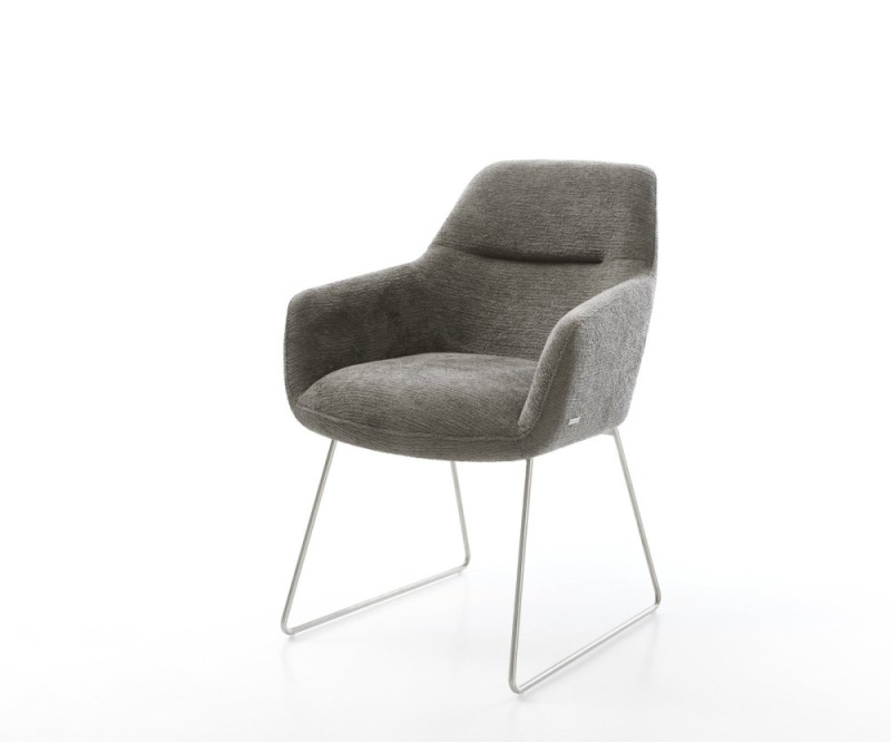 Jídelní židle Pejo-Flex bouclé měkký tmavě béžová tenká podnož