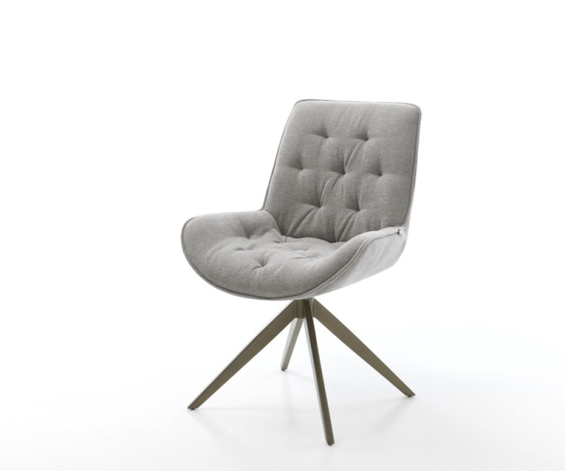 Jídelní židle Taimi-Flex látka Měkký šedá křížová podnož široká