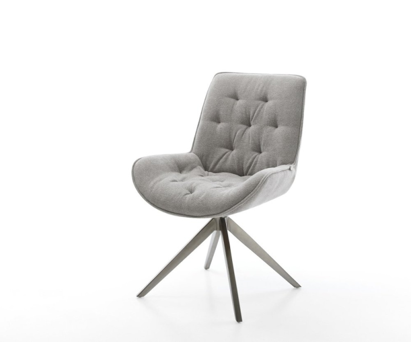 Jídelní židle Taimi-Flex látka Měkký šedá křížová podnož široká