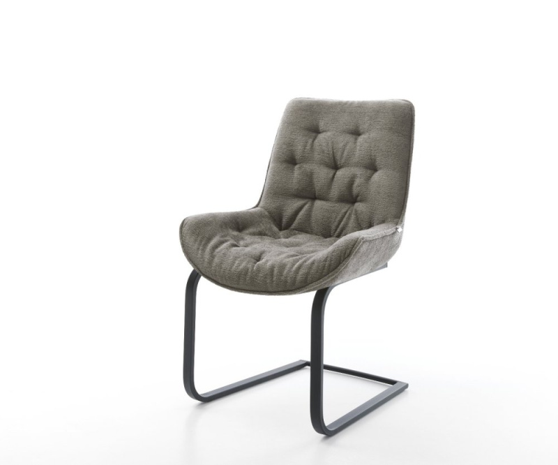 Jídelní židle Taimi-Flex bouclé měkký tmavě béžová konzolová podnož