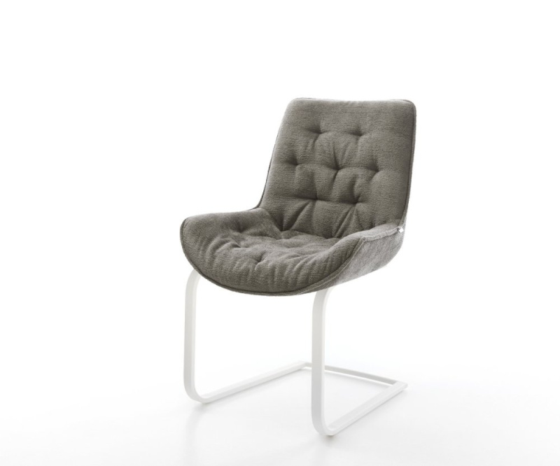 Jídelní židle Taimi-Flex bouclé měkký tmavě béžová konzolová podnož