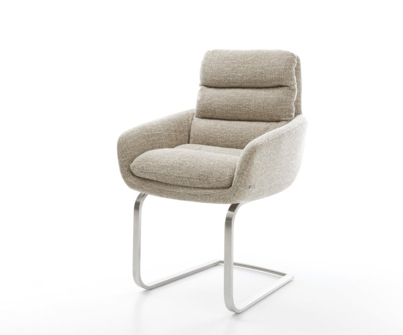 Jídelní židle Abelia-Flex s područkami látka Měkký béžová jídelní