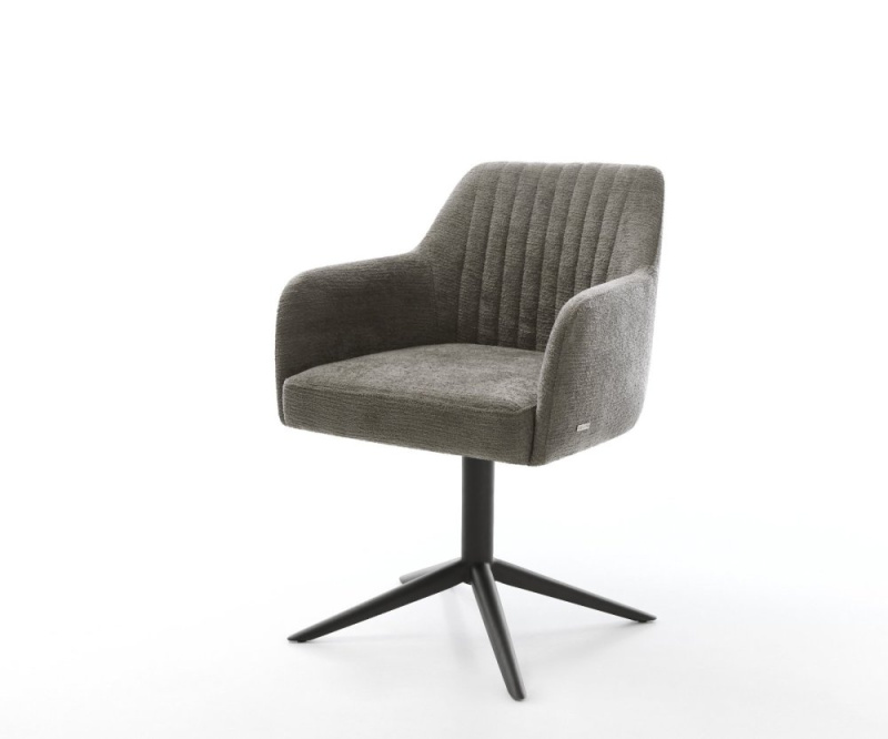 Jídelní židle Greg-Flex bouclé měkký tmavě béžová křížová podnož černá