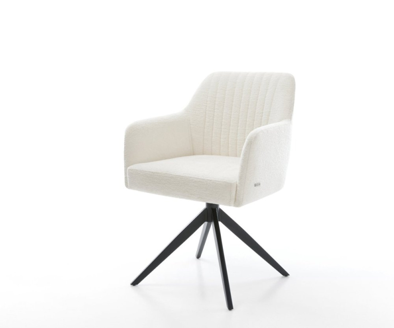 Jídelní židle Greg-Flex bouclé měkký béžová křížová podnož široká