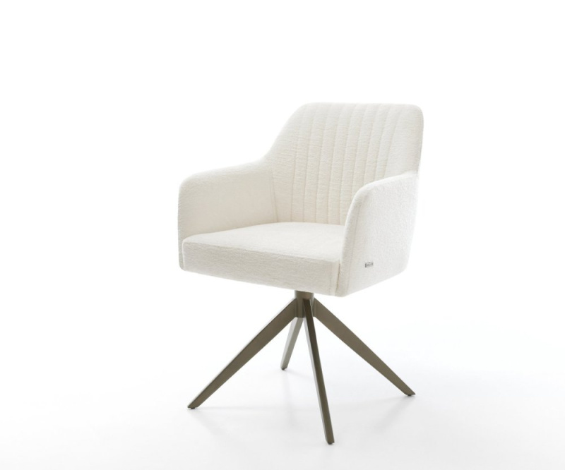 Jídelní židle Greg-Flex bouclé měkký béžová křížová podnož široká