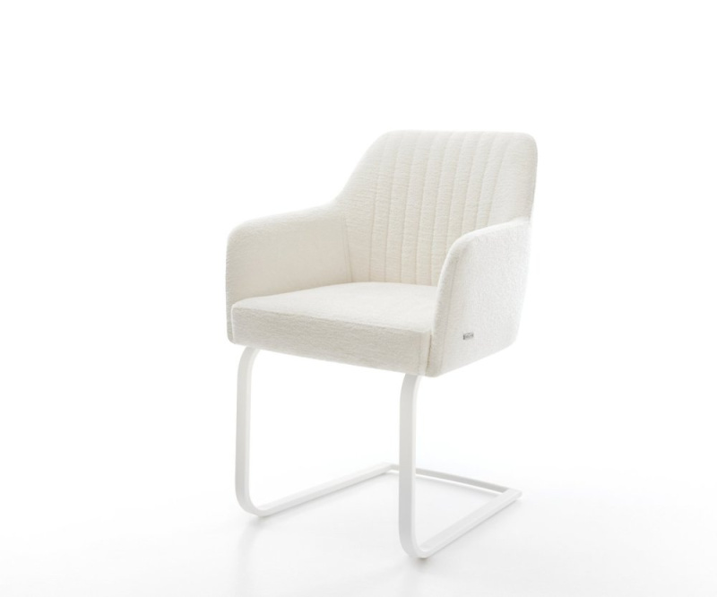 Jídelní židle Greg-Flex bouclé měkký béžová jídelní židle plochá bílá