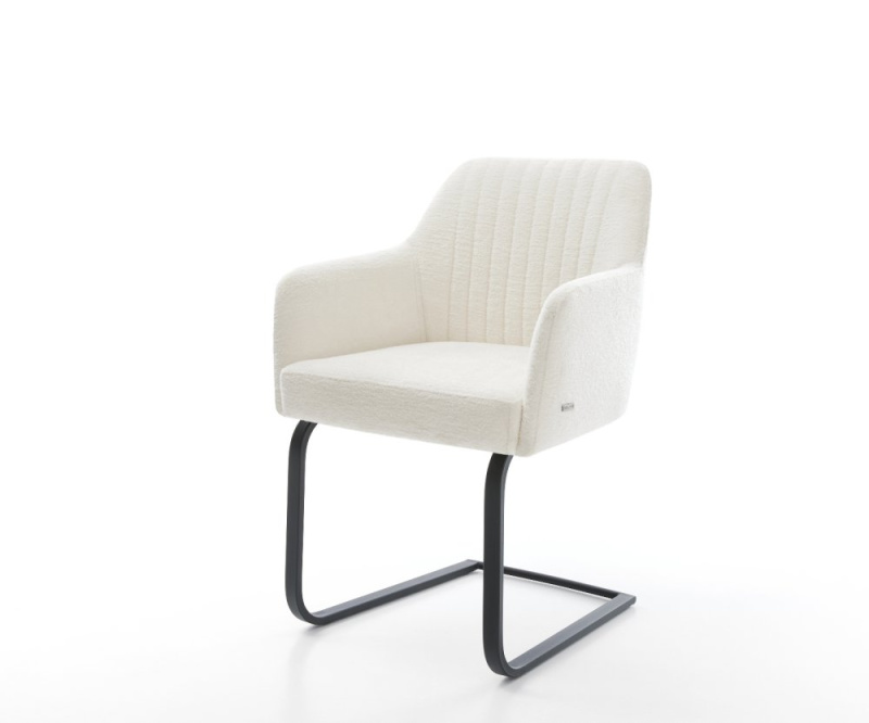 Jídelní židle Greg-Flex bouclé měkký béžová jídelní židle plochá černá