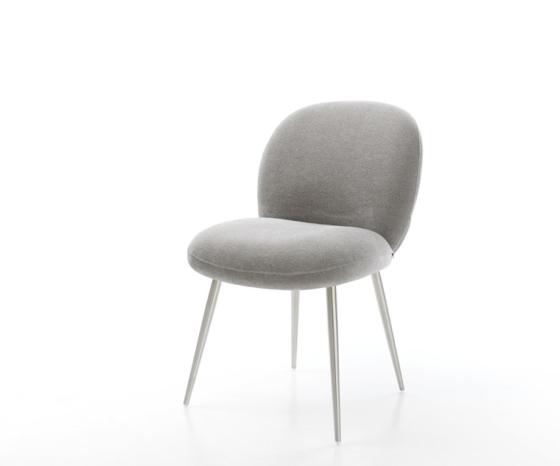Jídelní židle Nube-Flex strukturovaná látka Měkký šedá 4-nohá zúžená