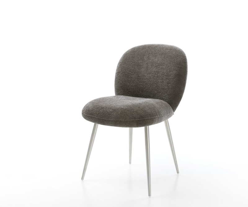 Jídelní židle Nube-Flex bouclé měkký tmavě béžová 4-nohá zúžená