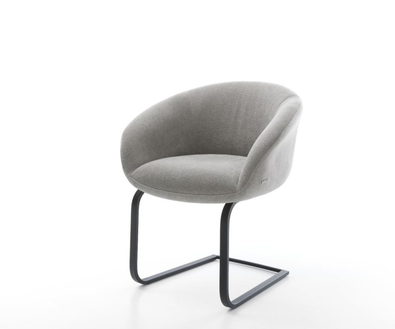 Jídelní židle Vinka-Flex s područkami strukturovaná látka Měkký šedá