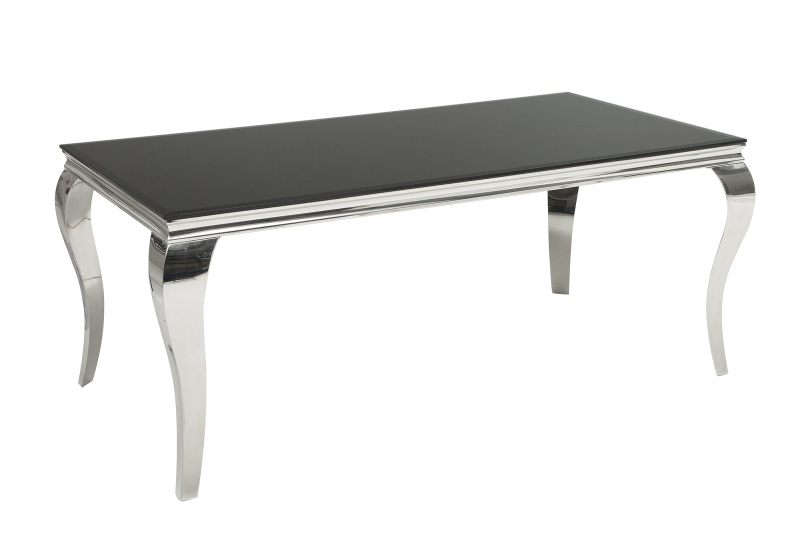 Jídelní stůl MODERN BAROCK 180cm tvrzené opálové sklo černé
