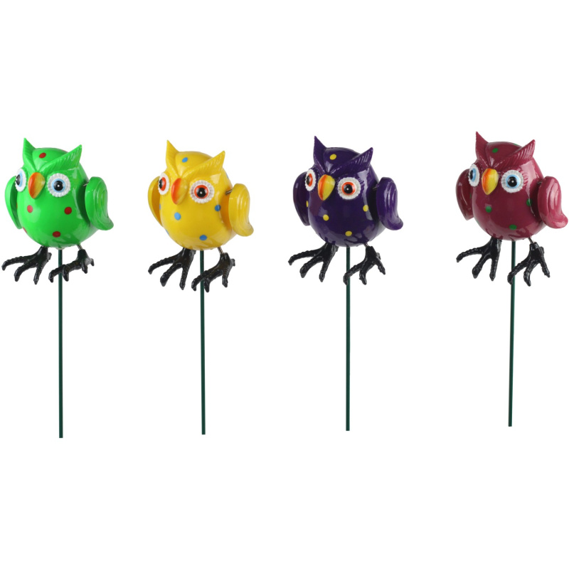 Dekorativní zahradní zápich Fun Spinner sova, různé druhy, 53 cm, 1 ks