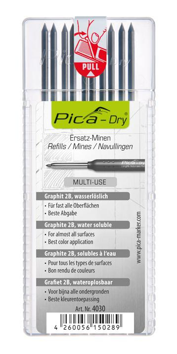 Pica | Náhradní omyvatelné tuhy: žlutá, červená, šedá a mix těchto barev ve vodě rozpustné: 4030 - šedá(10xks)