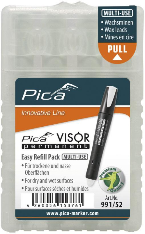 Pica | Náhradní náplně pro pernamentní značkovač Visor Barva: bílá