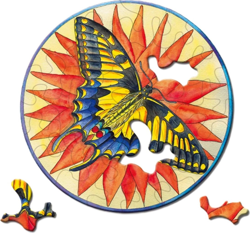 Kulaté puzzle CURIOSI Picoli Motýl 33 dílků