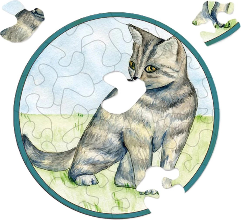 CURIOSI kulaté mini puzzle Picoli – kočka, 33 dílků