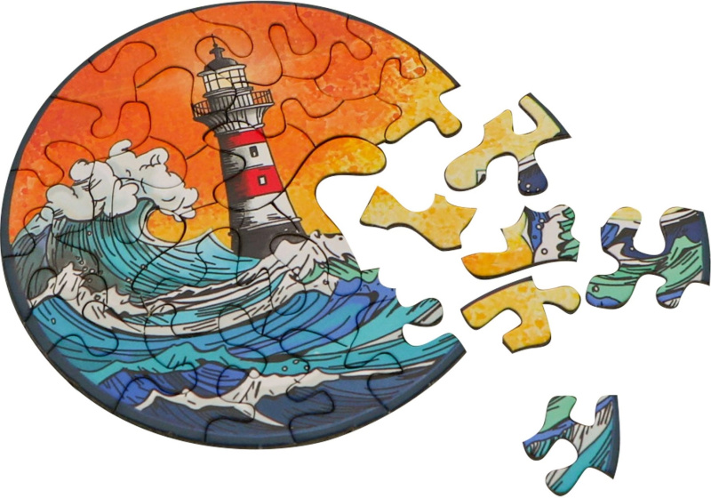 Curiosi kulaté puzzle Picoli maják 33 dílků