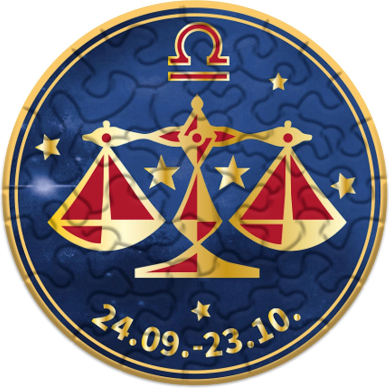 Kulaté puzzle Zvěrokruh – Váhy 33 dílků