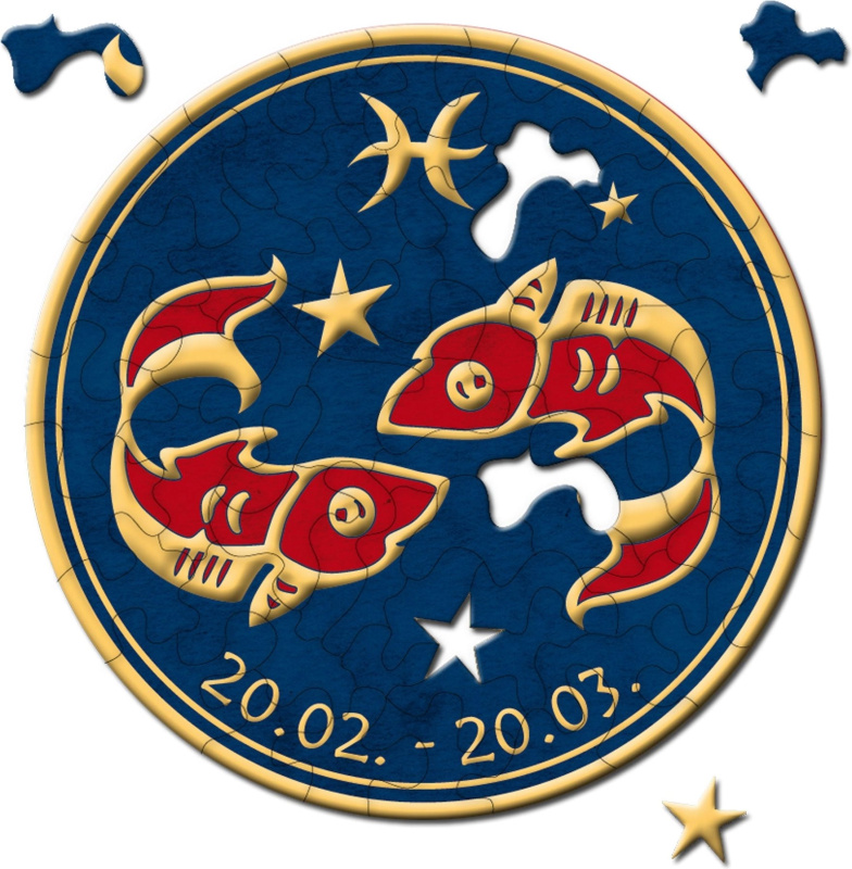 Kulaté puzzle zvěrokruh: Ryby 33 dílků