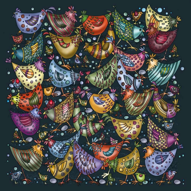 Čtvercové puzzle Palapeli – hromada kuřat, 239 dílků