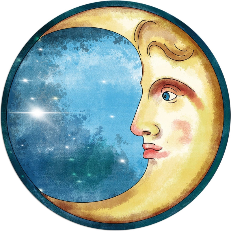 Kulaté puzzle CURIOSI Picoli – Měsíc, 33 dílků