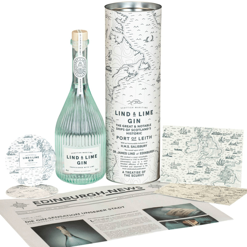 Lind & Lime Gin Dárkový Set 44% 0,7l (dárkové balení kazeta)