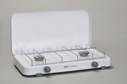HPV Plynový vařič Rumba s piezoelektrickým zapalováním 2fl. bílý, 50mbar