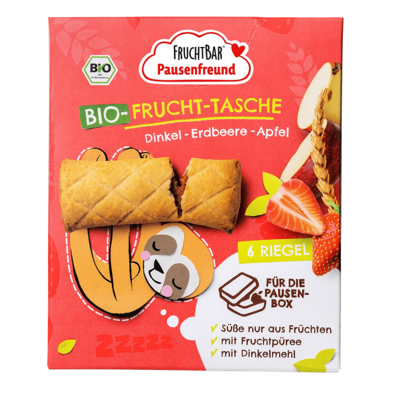 FRUCHTBAR Špaldové taštičky jahoda a jablko BIO 6 x 22 g