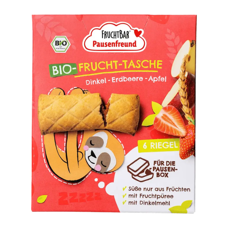 FRUCHTBAR Špaldové taštičky jahoda a jablko BIO 6 x 22 g