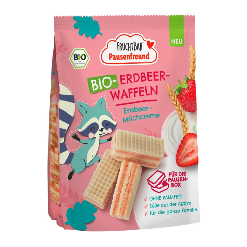 FruchtBar BIO Waflové sušenky s jahodami