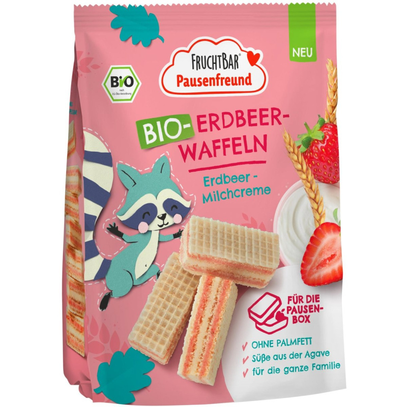 FruchtBar BIO Waflové sušenky s jahodami