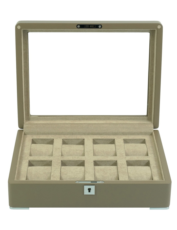 Úložný box na hodinky Rothenschild RS-3420-8-TAN-TAN hnědý s béžovým sametem