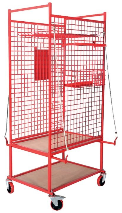 Vozík na přepravu a skladování nářadí a dílů, 2 police, 585x895x1800 mm - Kunzer