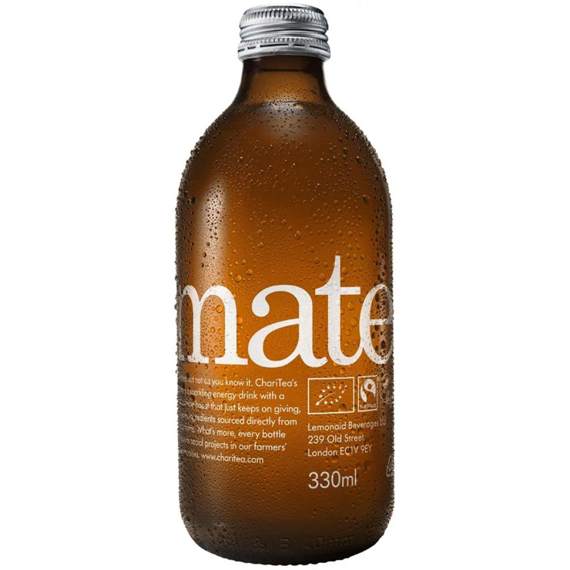 ChariTea maté BIO perlivý ledový čaj Yerba Mate sklo