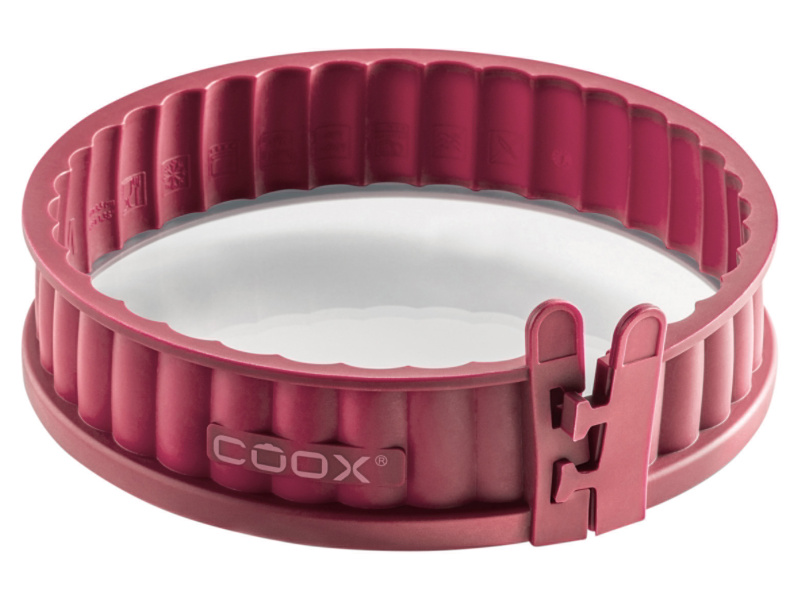 Coox Silikonová forma na koláč se skleněným dnem, Ø 18 cm (tmavě červená)