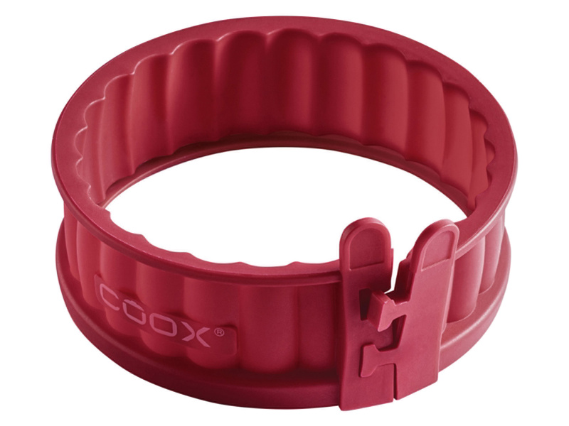 Coox Silikonová forma na koláč se skleněným dnem, Ø 12 cm (červená)