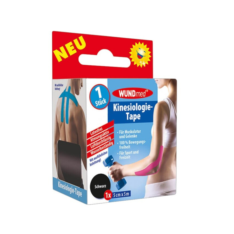 WUNDmed Kineziologická tejpovací páska černá 5cm x 5m 1 ks
