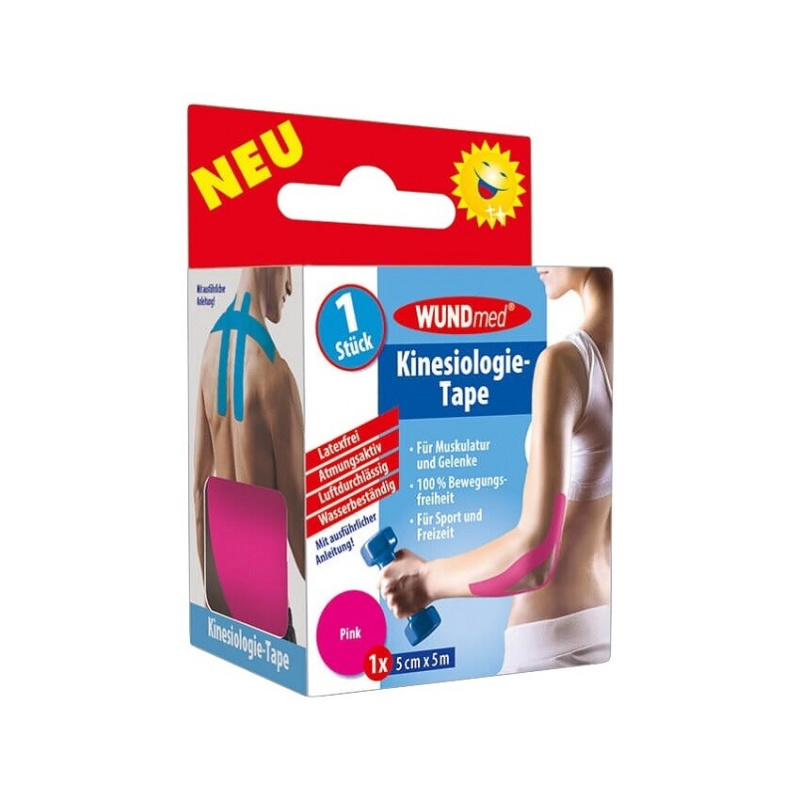 WUNDmed Kineziologická tejpovací páska 5cm x 5m 1 ks růžová