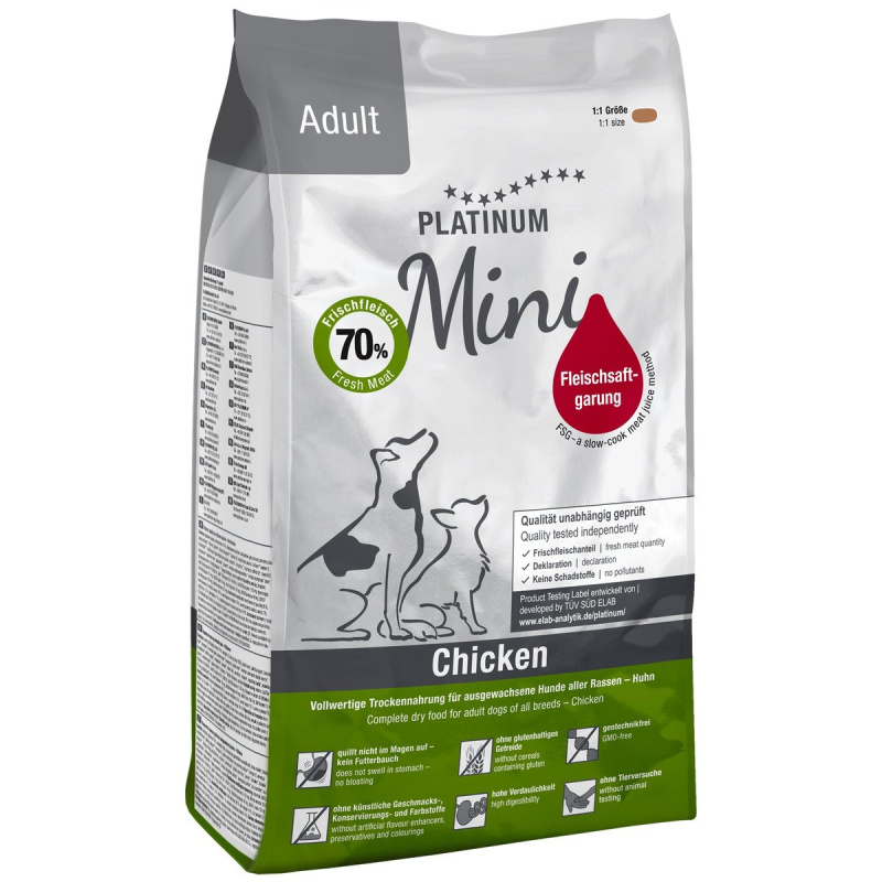 Platinum Natural Mini Adult granulované krmivo pro psy kuřecí