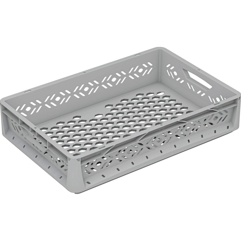 Surplus Systems Eurobox perforovaný, šedý, 20 l, 600 x 400 x 120 mm