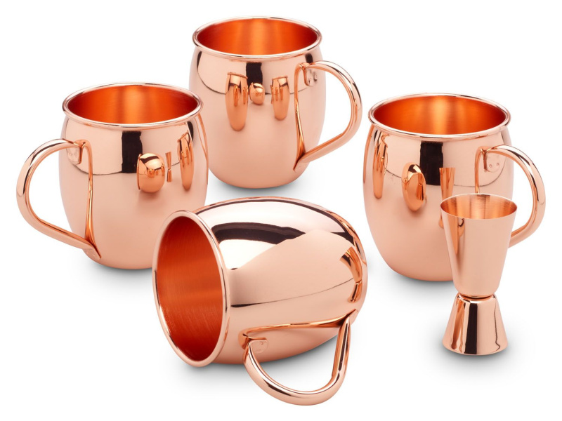 Echtwerk Sada měděných hrnků Moscow Mule, 5dílná / 13dílná (hladké, 5dílná sada)