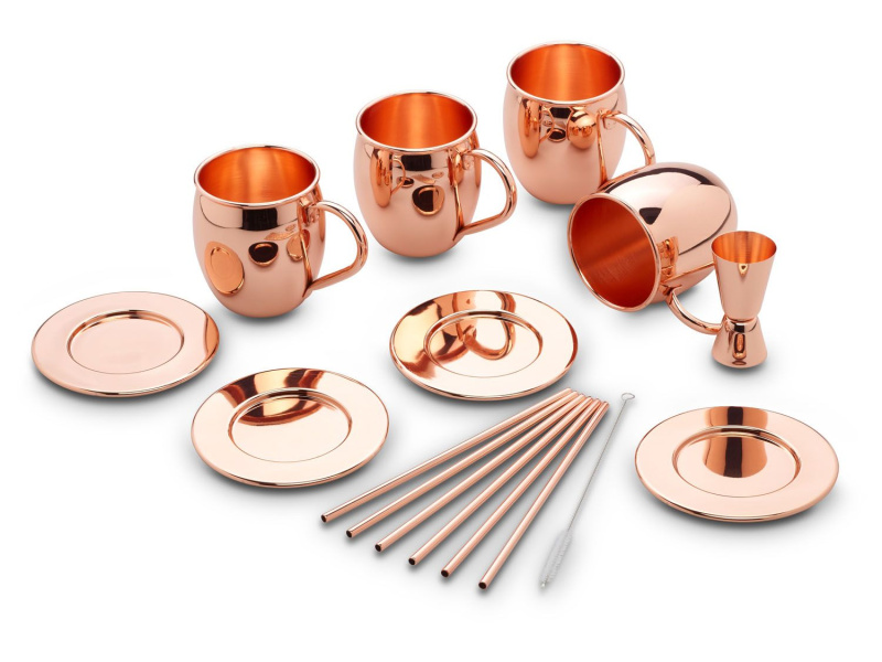 Echtwerk Sada měděných hrnků Moscow Mule, 5dílná / 13dílná (hladké, 13dílná sada)