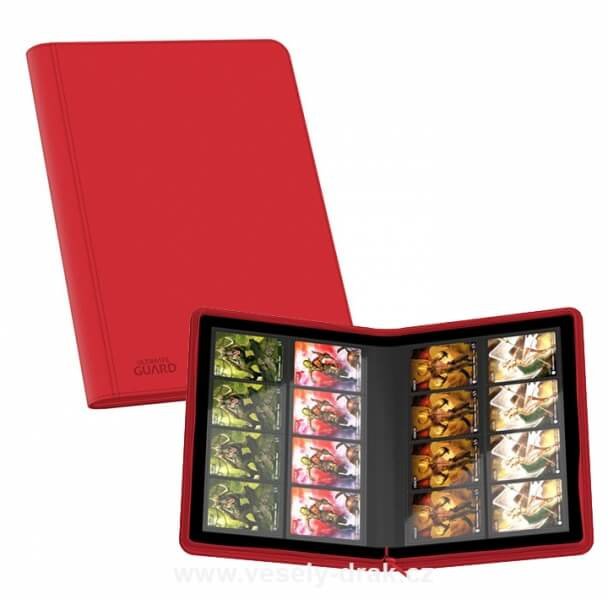 Album na karty A4: 16-Pocket Zipfolio XenoSkin, barva červená