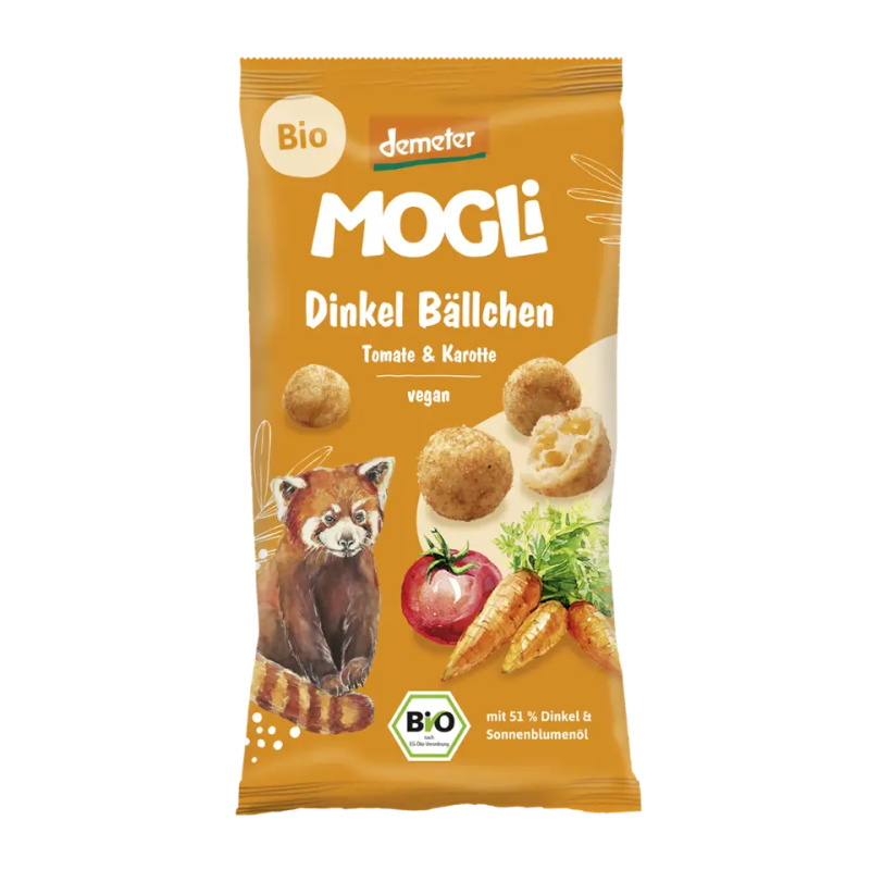 MOGLI Špaldové kuličky s rajčaty a mrkví 3r+ BIO 40 g