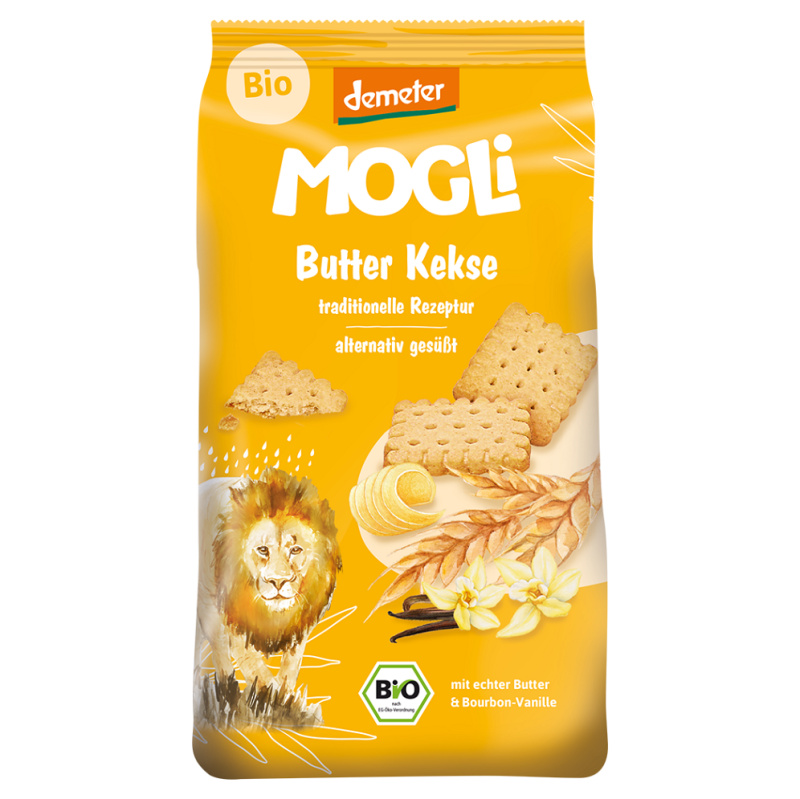 MOGLI Máslové sušenky s vanilkou Bourbon 3r+ BIO 125 g