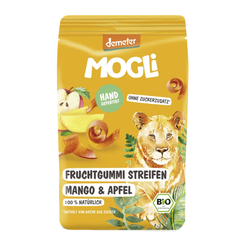 MOGLi BIO Ovocné pásky s psylliem mango a jablko 25 g