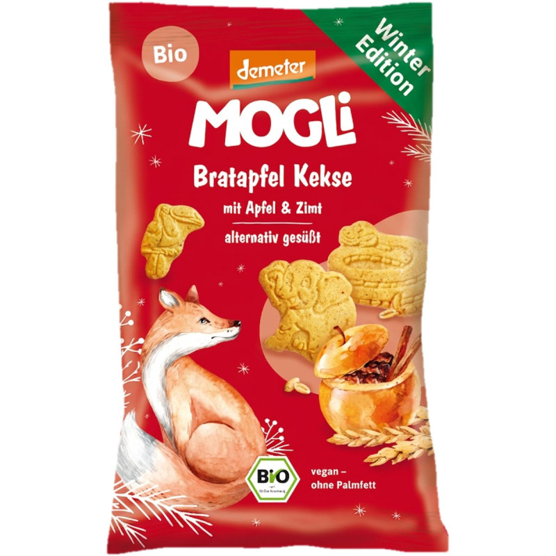 Mogli BIO Sušenky s pečeným jablkem a skořicí